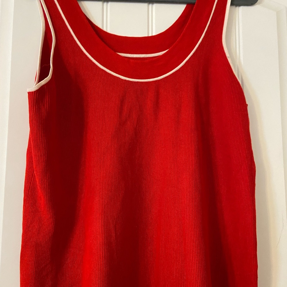Women’s Josephine Chaus Brand Red and White Vintage Style Cardigan Set XL - Picture 4 of 6